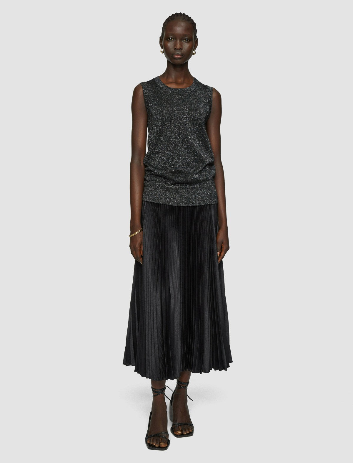 JOSEPH Fashion Women Lurex Knit Tank Top Black