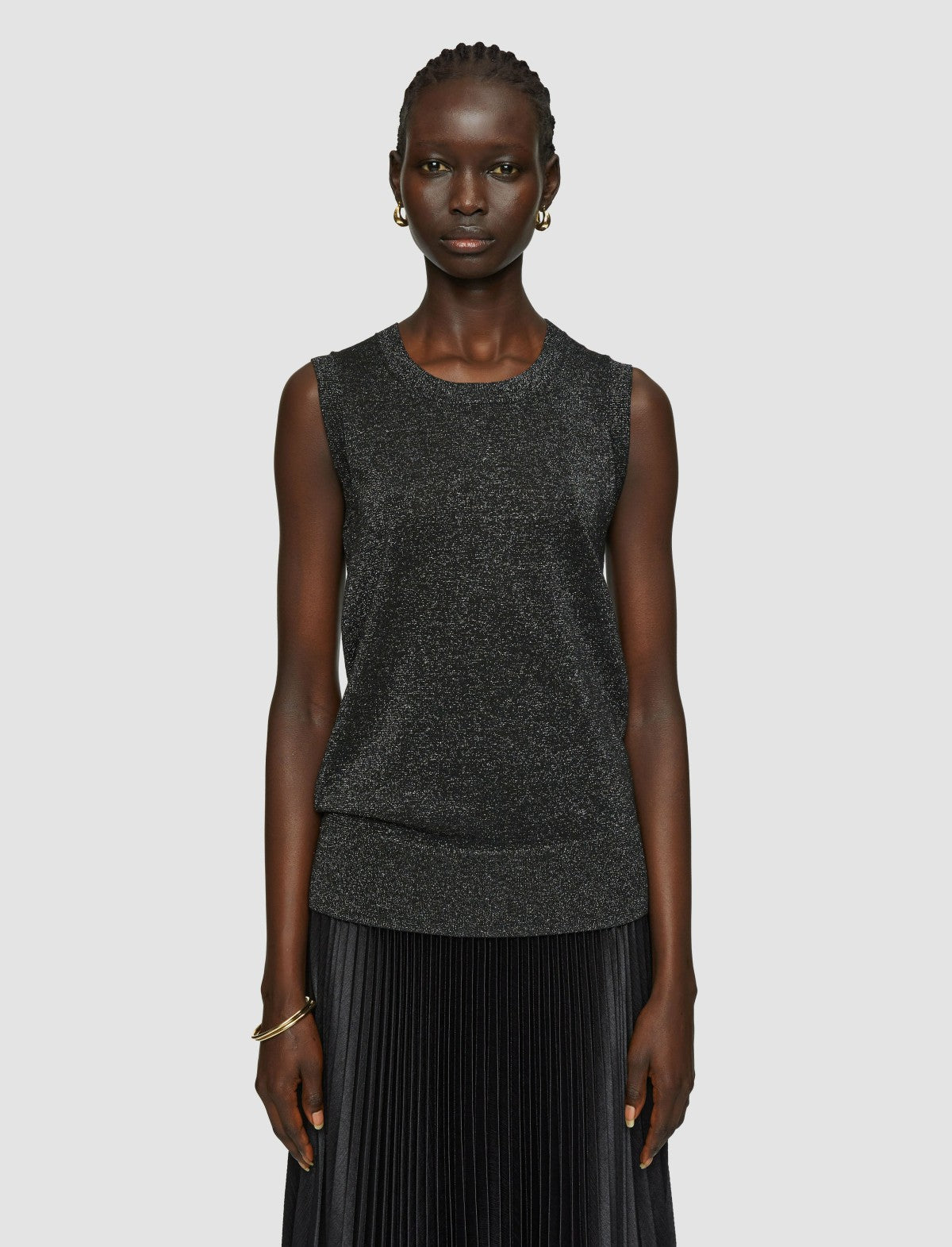 JOSEPH Fashion Women Lurex Knit Tank Top Black