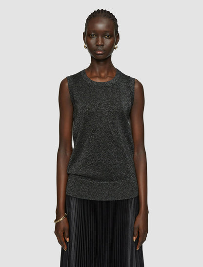 JOSEPH Fashion Women Lurex Knit Tank Top Black