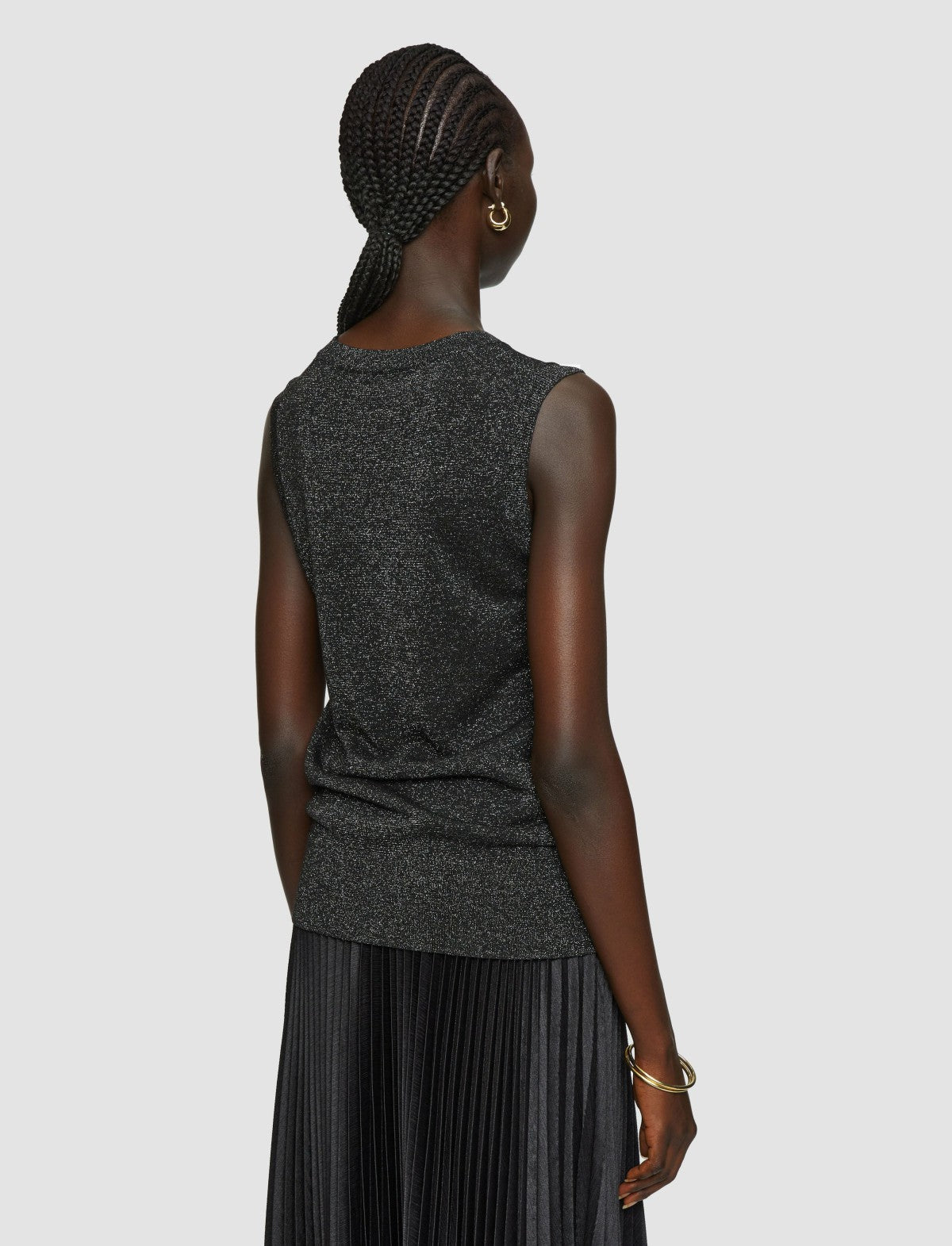 JOSEPH Fashion Women Lurex Knit Tank Top Black