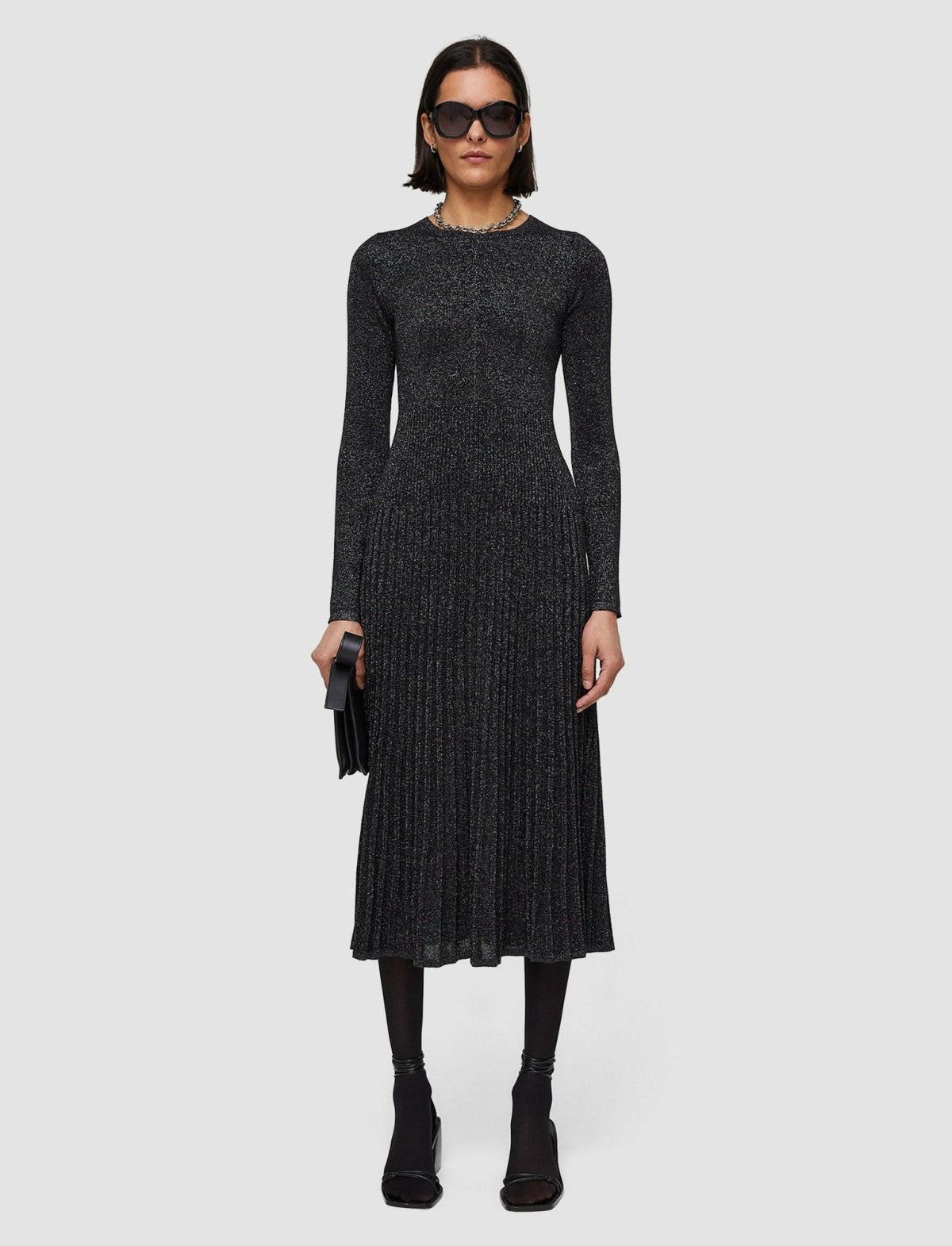 JOSEPH Fashion Women Lurex Knit Dress Black