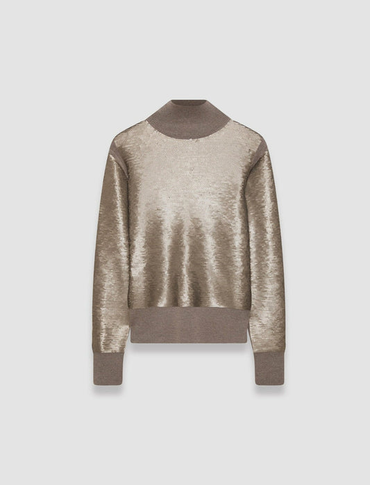JOSEPH Fashion Women Sequins Knit High Neck Jumper Spark