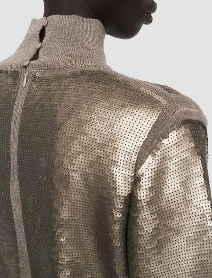 JOSEPH Fashion Women Sequins Knit High Neck Jumper Spark