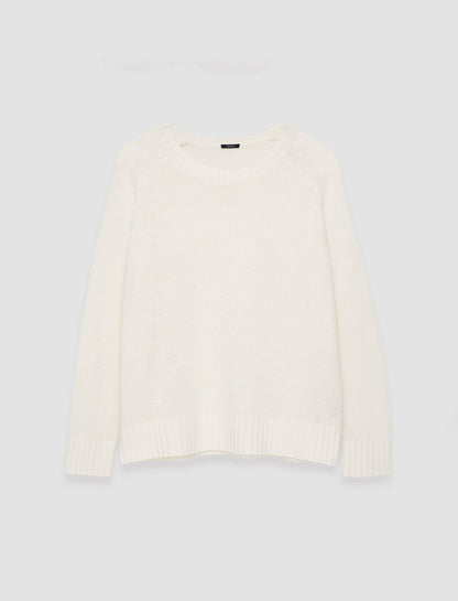 JOSEPH Fashion Women Open Cashmere Round Neck Jumper Ivory
