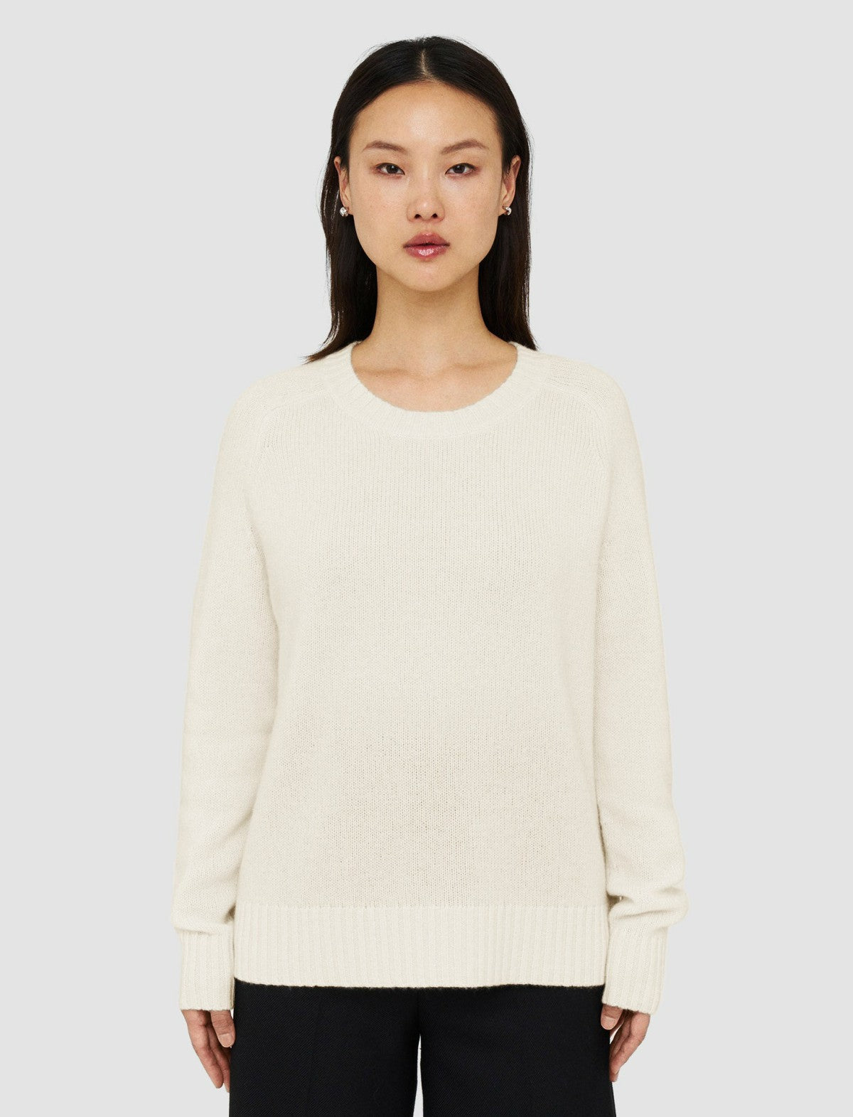 JOSEPH Fashion Women Open Cashmere Round Neck Jumper Ivory