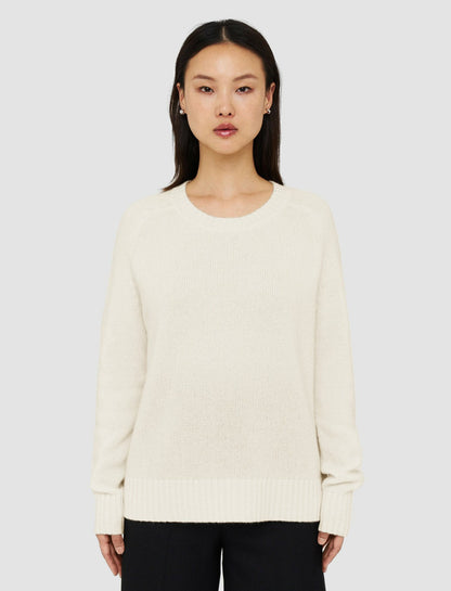 JOSEPH Fashion Women Open Cashmere Round Neck Jumper Ivory