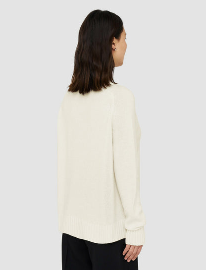 JOSEPH Fashion Women Open Cashmere Round Neck Jumper Ivory