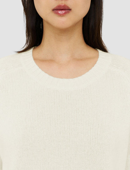 JOSEPH Fashion Women Open Cashmere Round Neck Jumper Ivory