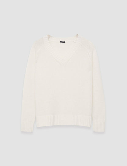 JOSEPH Fashion Women Open Cashmere V Neck Jumper Ivory