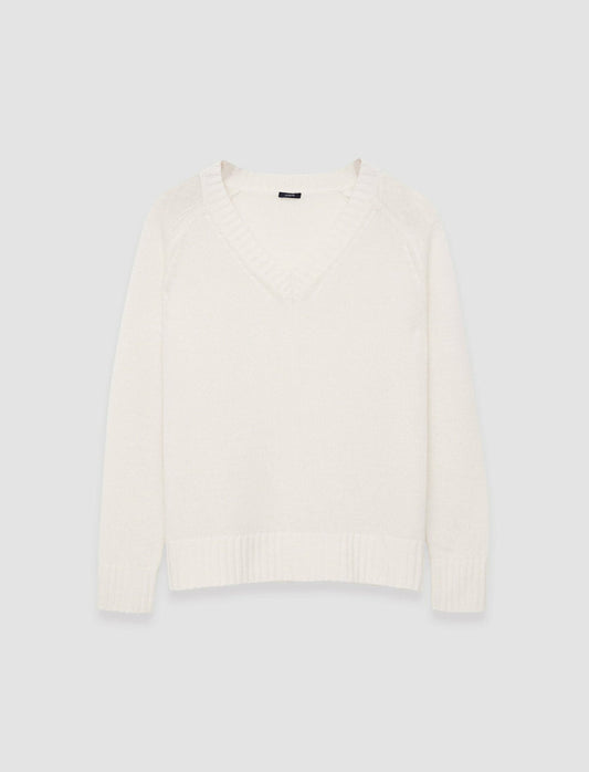JOSEPH Fashion Women Open Cashmere V Neck Jumper Ivory