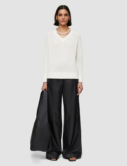JOSEPH Fashion Women Open Cashmere V Neck Jumper Ivory