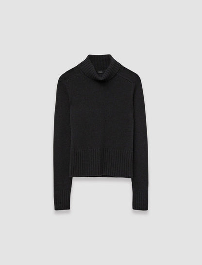 JOSEPH Fashion Women Open Cashmere High Neck Jumper Black