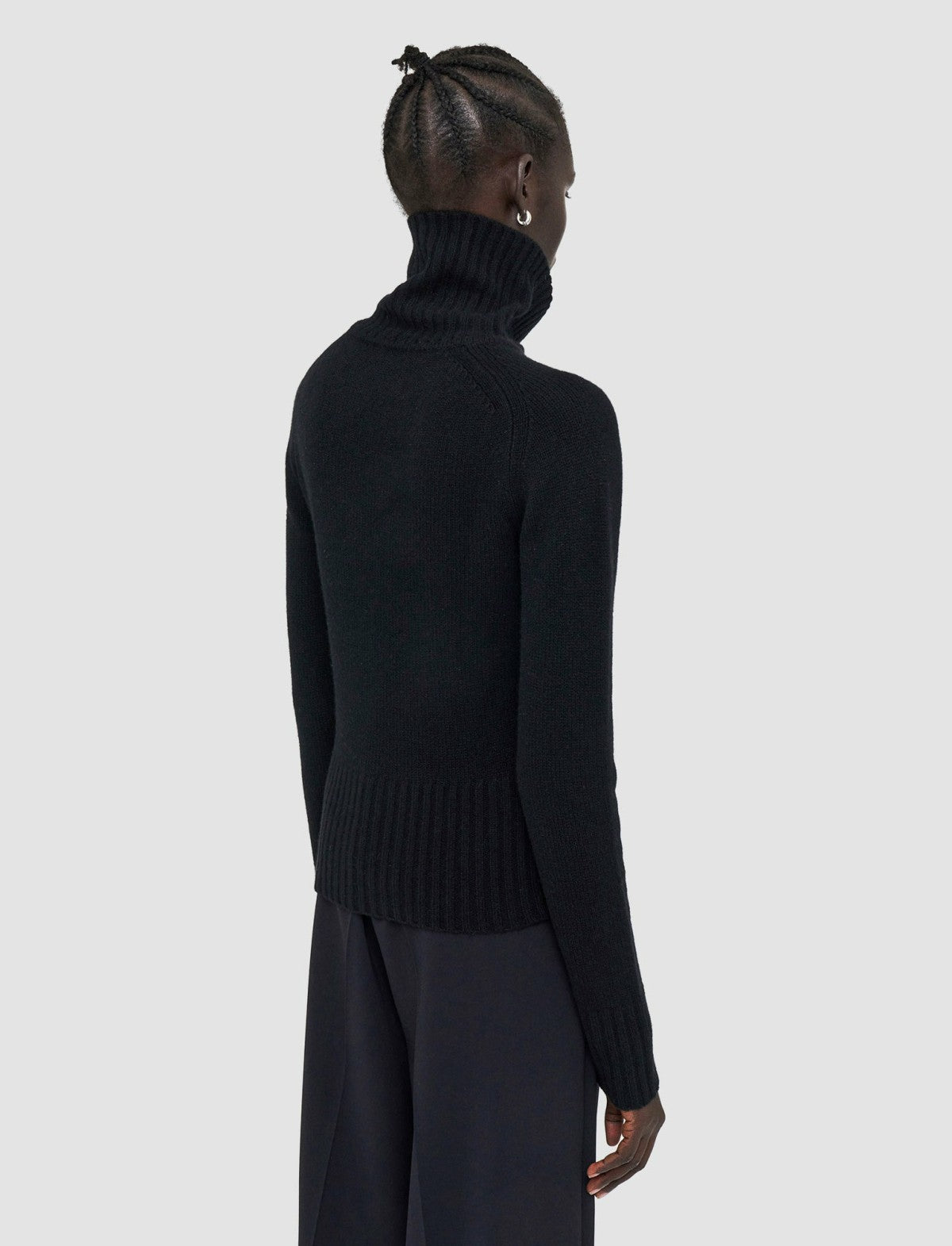 JOSEPH Fashion Women Open Cashmere High Neck Jumper Black