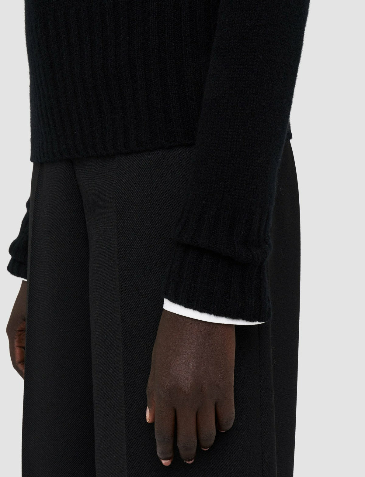JOSEPH Fashion Women Open Cashmere High Neck Jumper Black