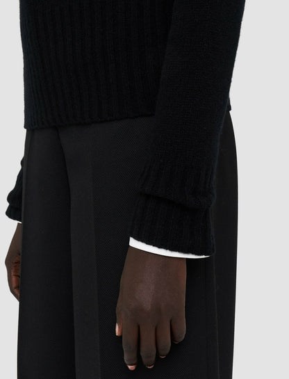 JOSEPH Fashion Women Open Cashmere High Neck Jumper Black