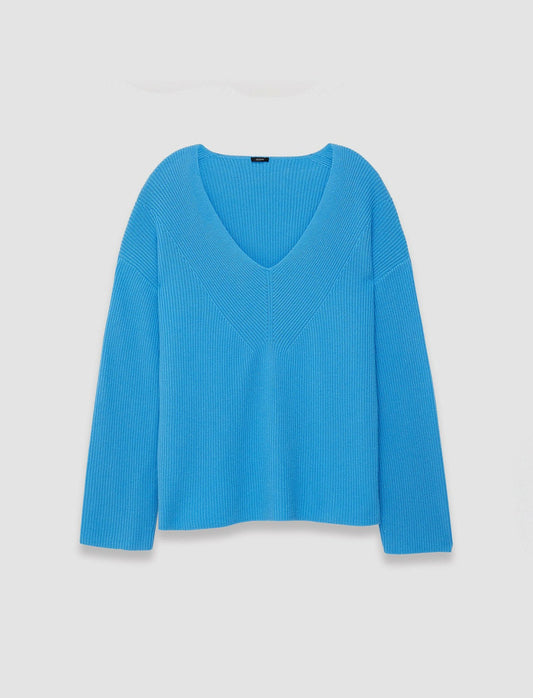 JOSEPH Fashion Women Pure Cashmere V Neck Jumper Dark Arctic