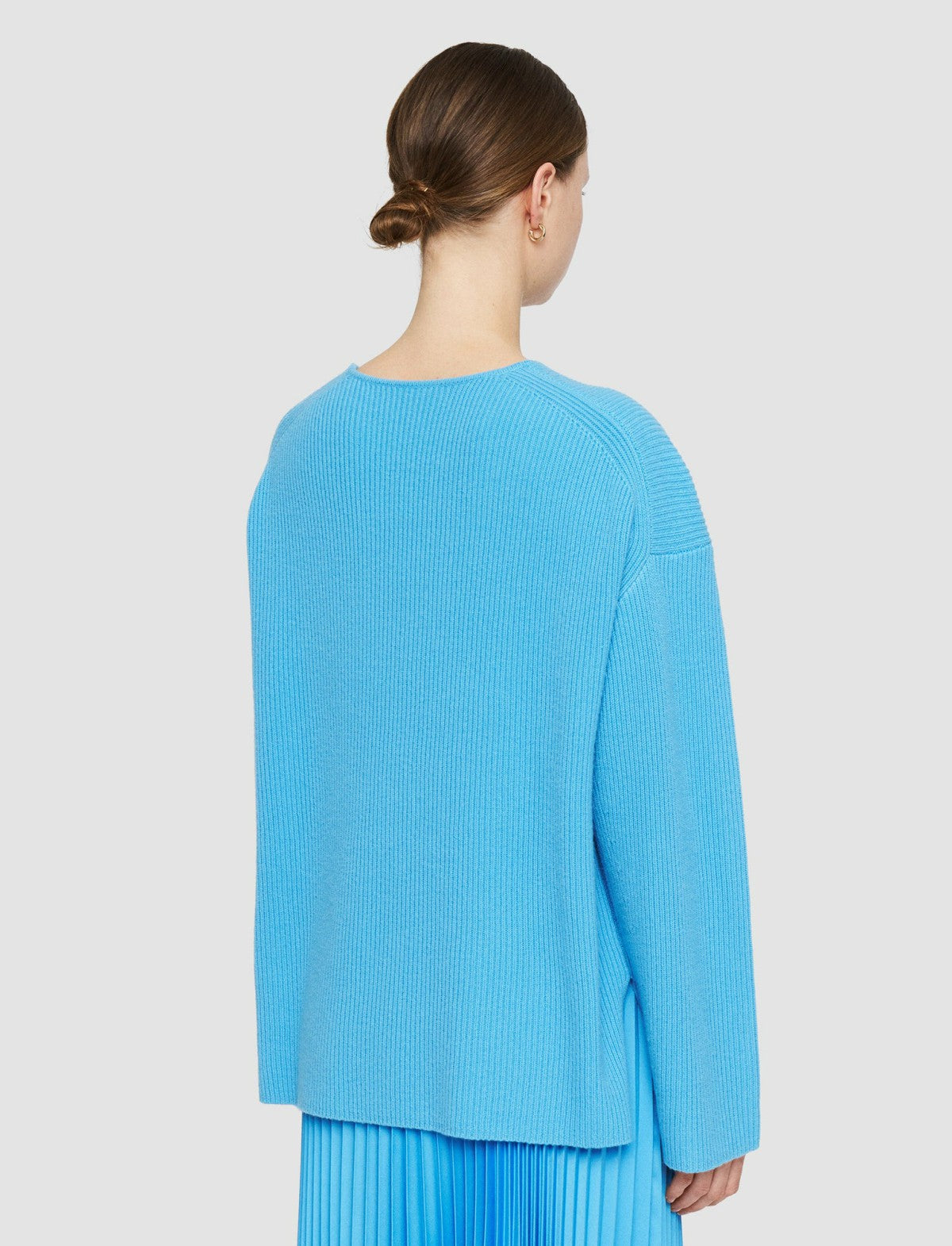 JOSEPH Fashion Women Pure Cashmere V Neck Jumper Dark Arctic