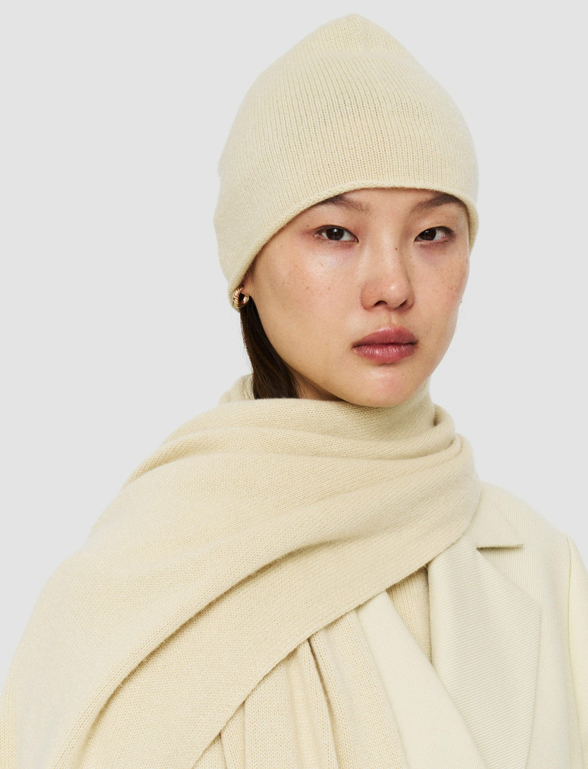 JOSEPH Fashion Women Pure Cashmere Hat Pale Olive