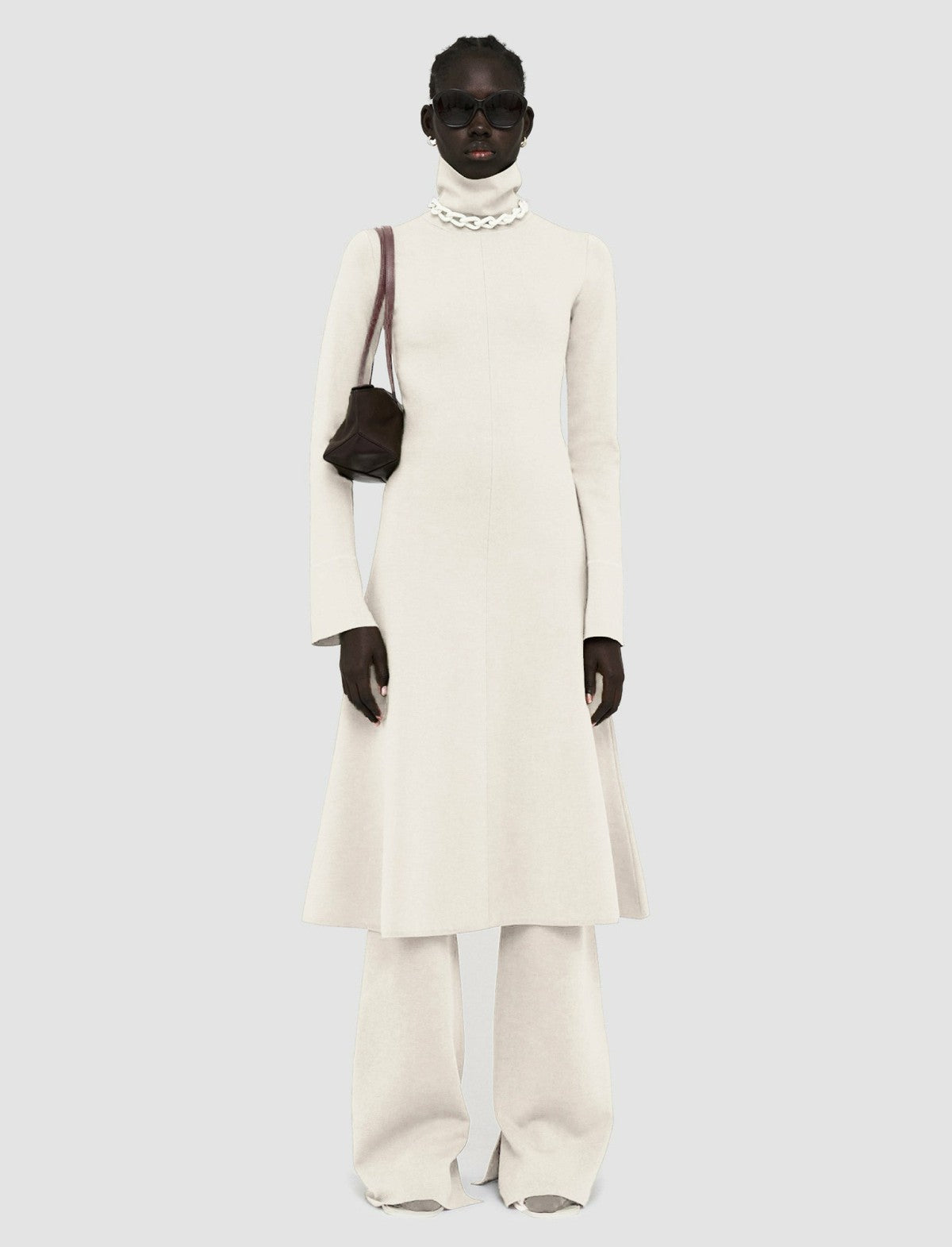 JOSEPH Fashion Women Silk Stretch Dress Ivory