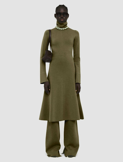 JOSEPH Fashion Women Silk Stretch Dress Dark Olive