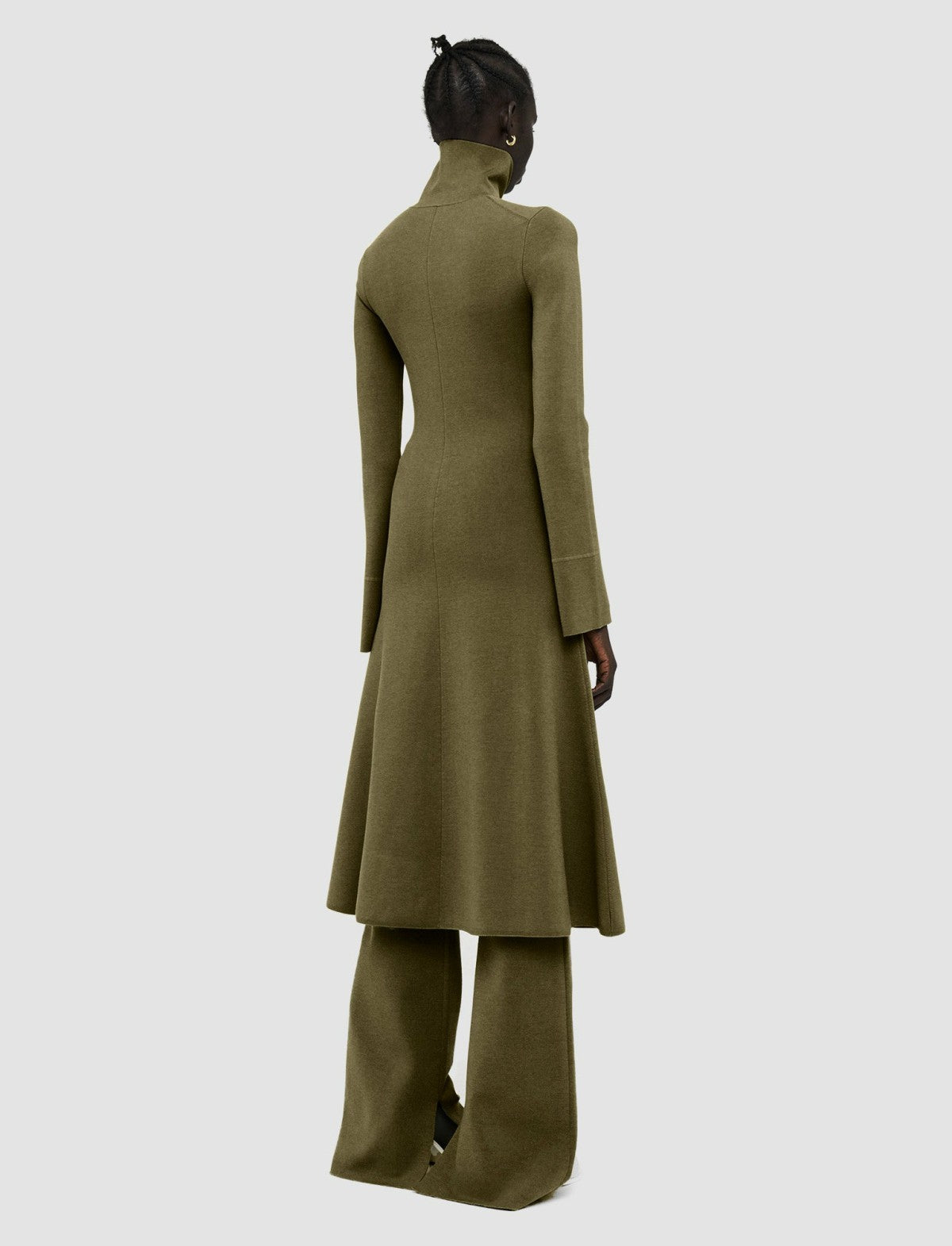 JOSEPH Fashion Women Silk Stretch Dress Dark Olive