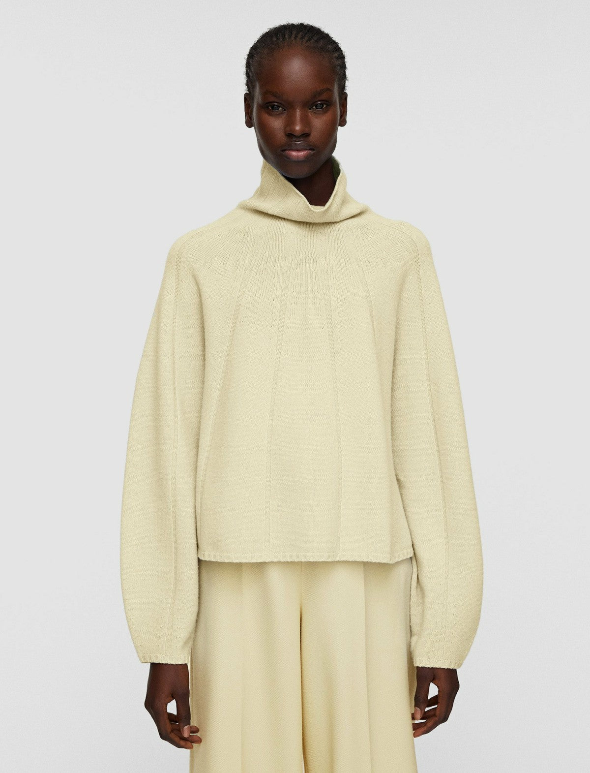 JOSEPH Fashion Women Soft Wool Short High Neck Jumper Pale Olive