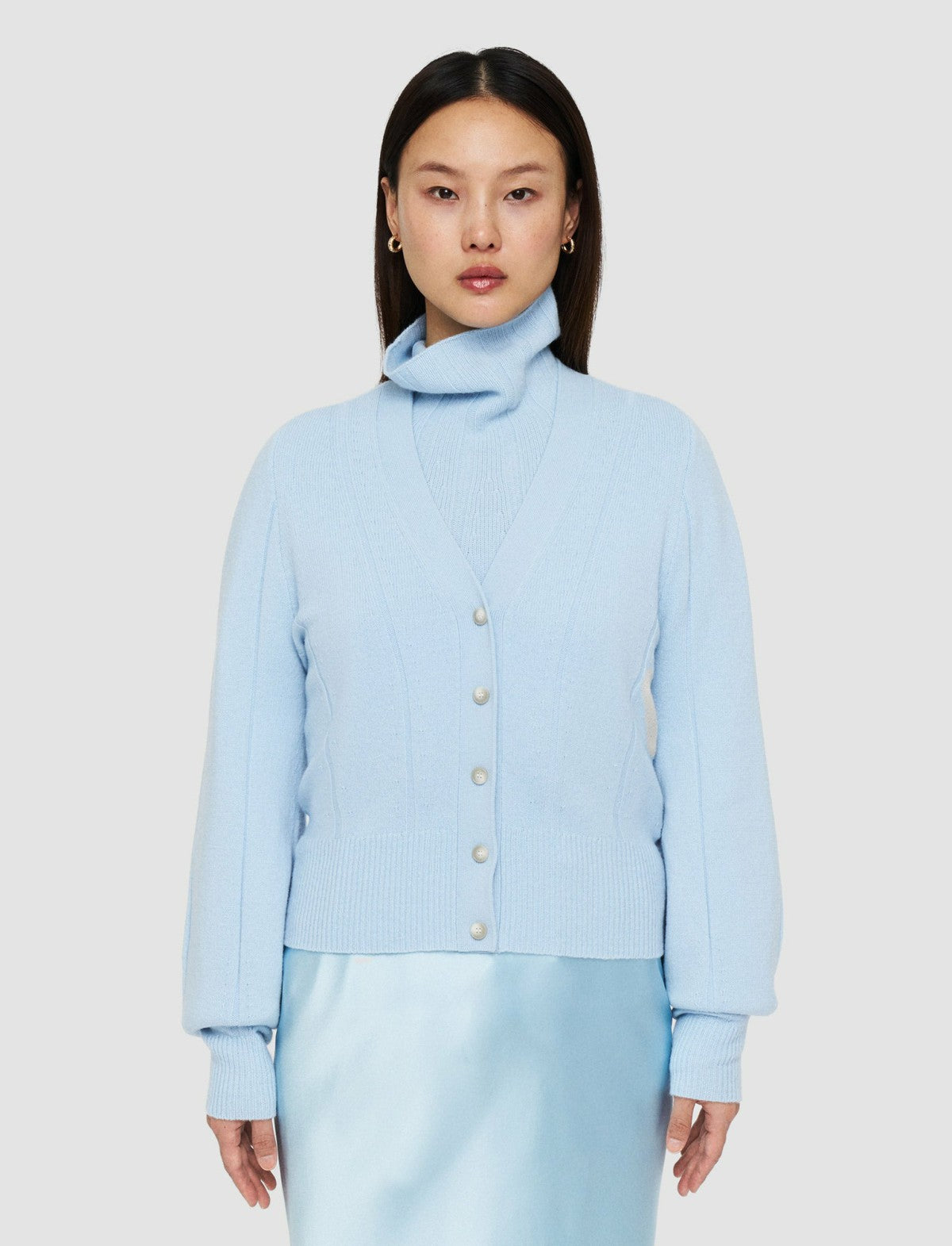 JOSEPH Fashion Women Soft Wool Cardigan Arctic