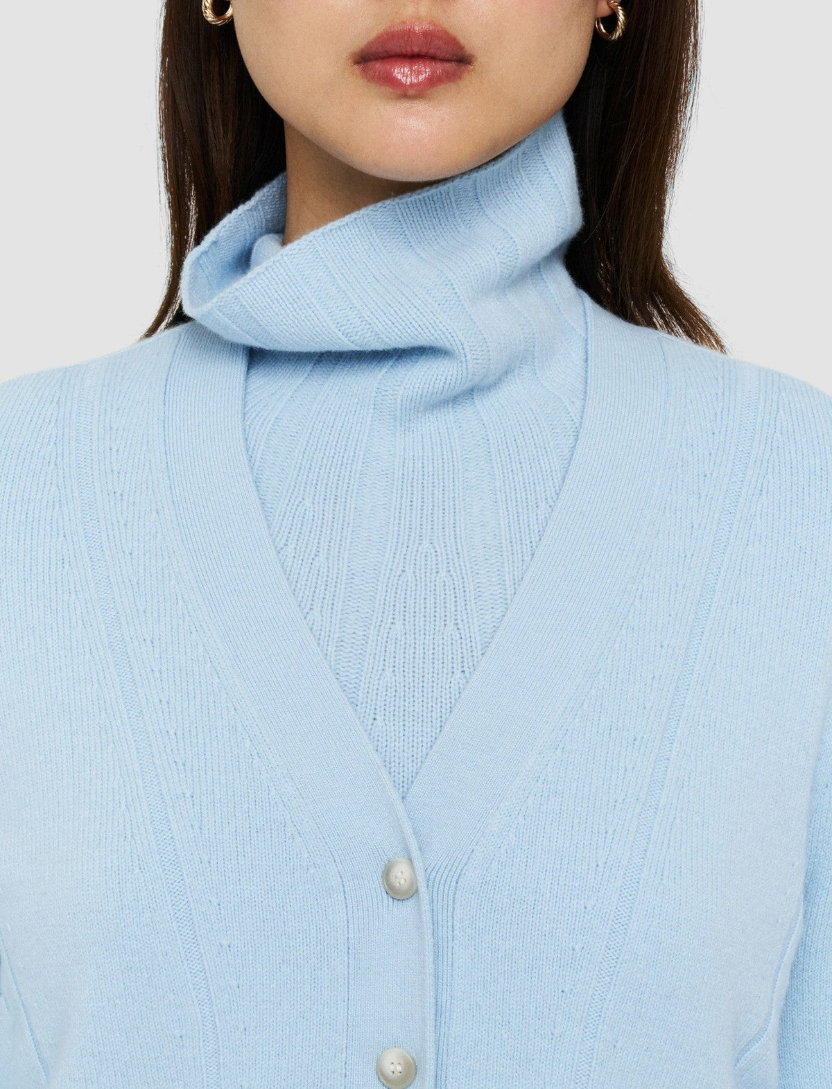JOSEPH Fashion Women Soft Wool Cardigan Arctic