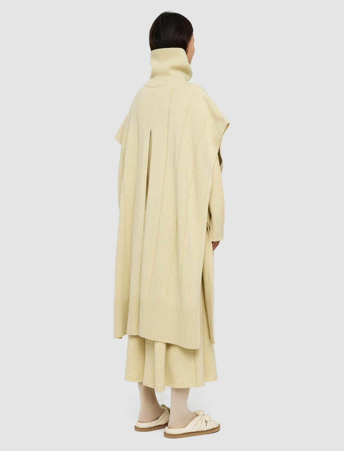 JOSEPH Fashion Women Soft Wool Poncho Pale Olive