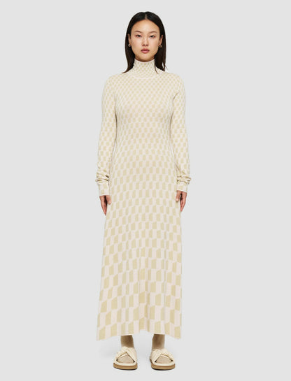 JOSEPH Fashion Women Fine Alcove Jacquard Dress Pale Olive/Ivory