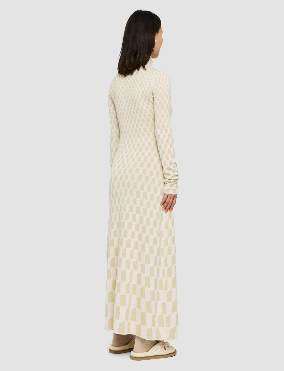 JOSEPH Fashion Women Fine Alcove Jacquard Dress Pale Olive/Ivory