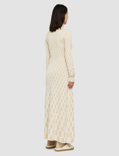 JOSEPH Fashion Women Fine Alcove Jacquard Dress Pale Olive/Ivory