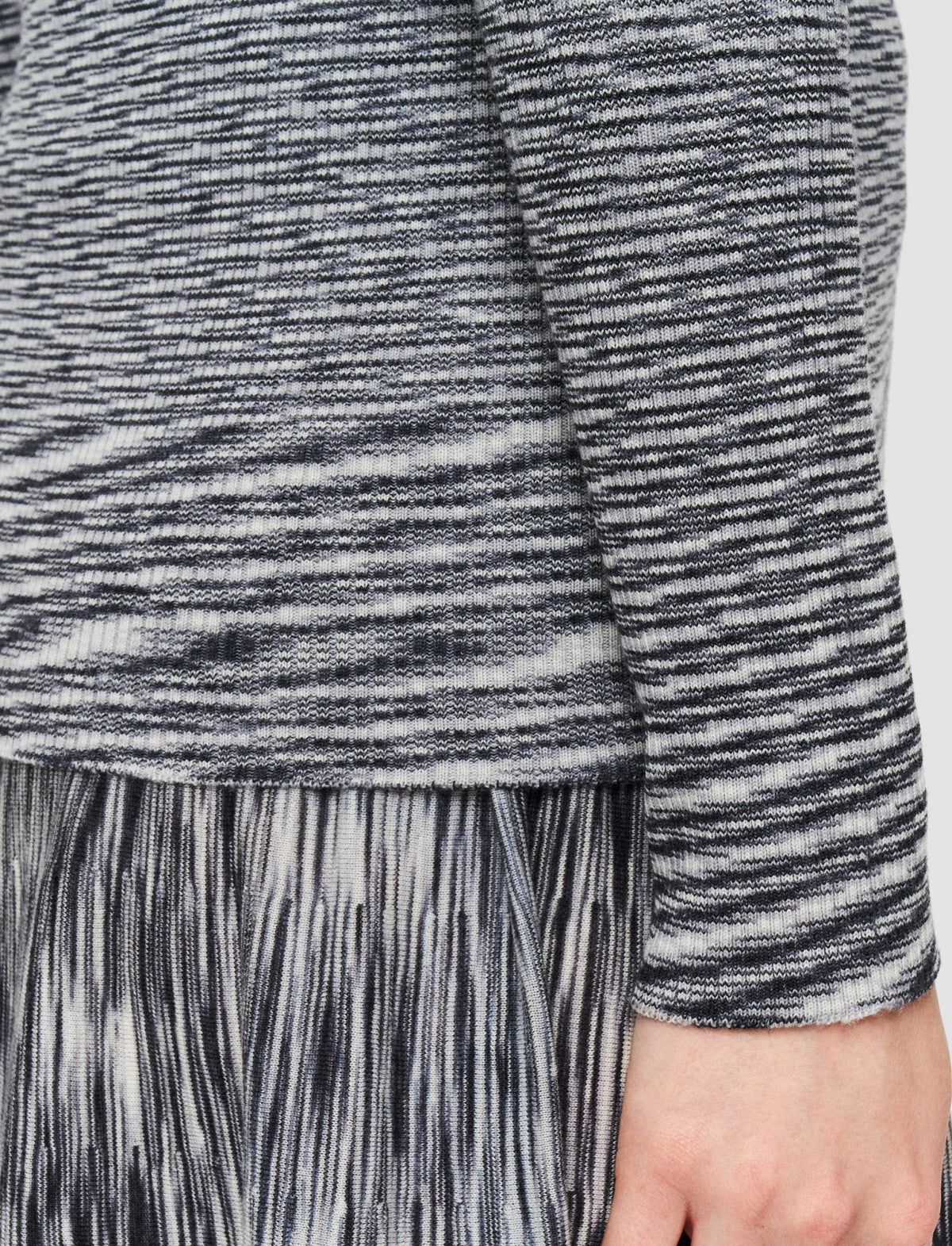 JOSEPH Fashion Women Printed Merino Polo Top Black Combo