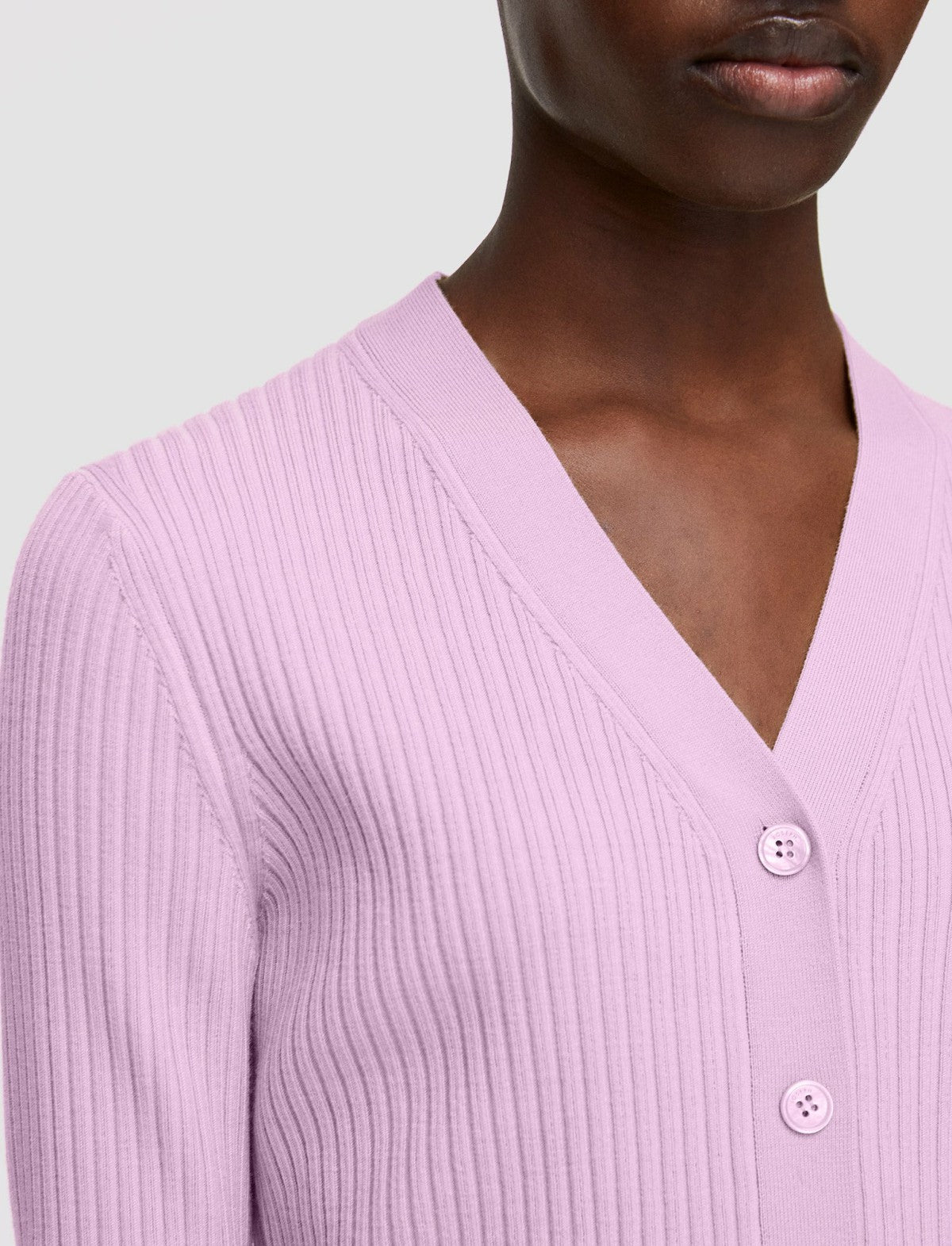 JOSEPH Fashion Women Fine Merino Rib Cardigan Begonia Pink