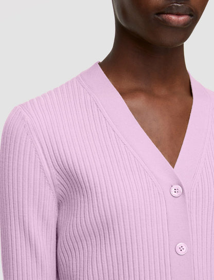 JOSEPH Fashion Women Fine Merino Rib Cardigan Begonia Pink