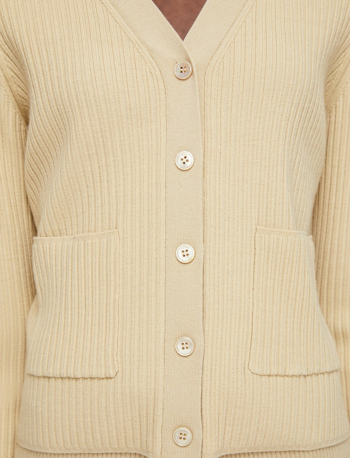JOSEPH Fashion Women Fine Merino Rib Cardigan Safari