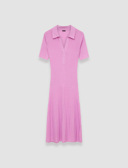 JOSEPH Fashion Women Fine Merino Rib Dress Begonia Pink