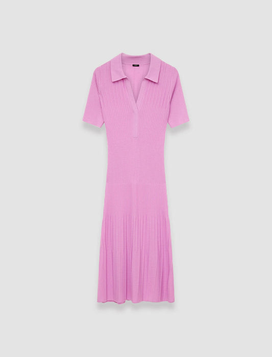 JOSEPH Fashion Women Fine Merino Rib Dress Begonia Pink