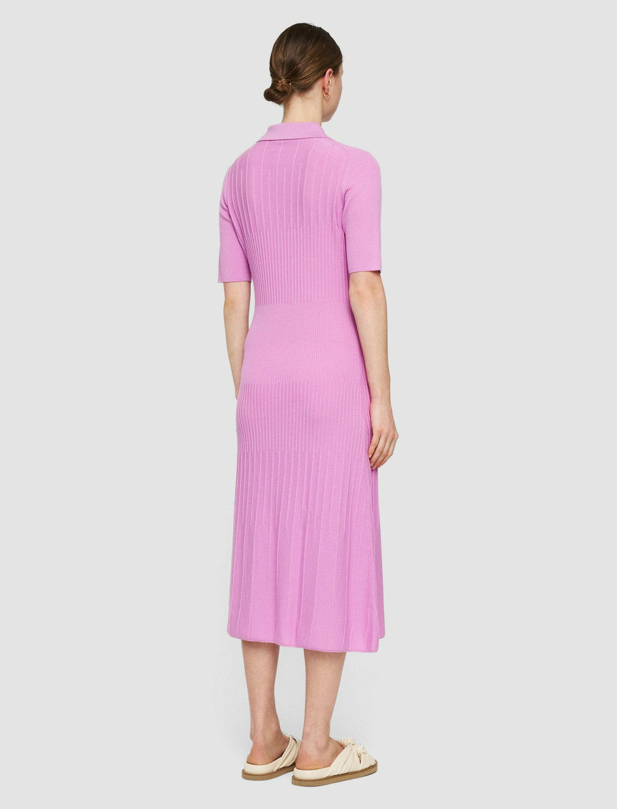 JOSEPH Fashion Women Fine Merino Rib Dress Begonia Pink