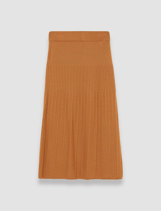 JOSEPH Fashion Women Fine Merino Rib Skirt Clay