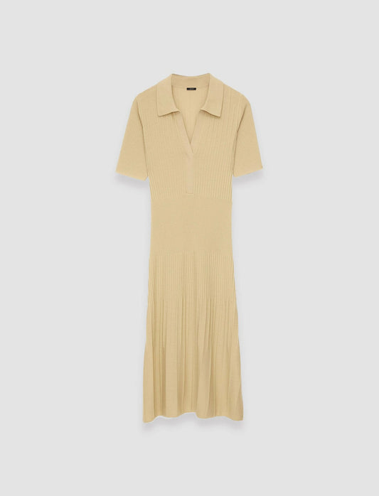JOSEPH Fashion Women Fine Merino Rib Dress Safari