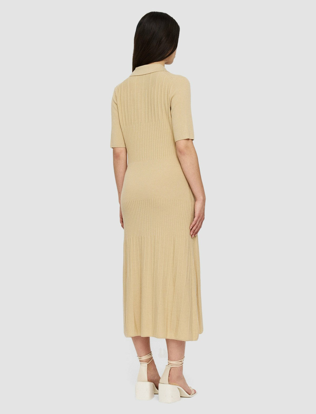 JOSEPH Fashion Women Fine Merino Rib Dress Safari