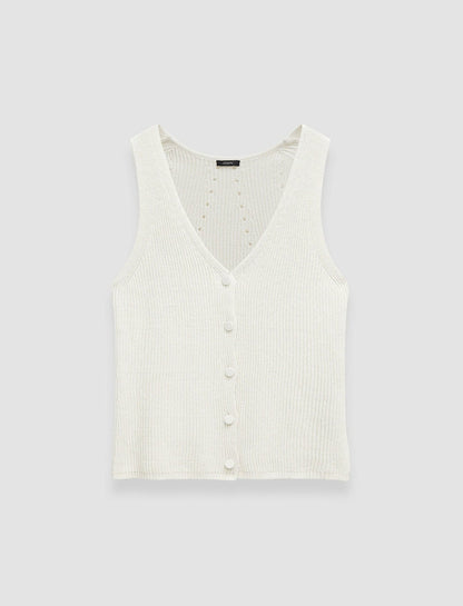 JOSEPH Fashion Women Linen Cotton Knitted Vest Ivory