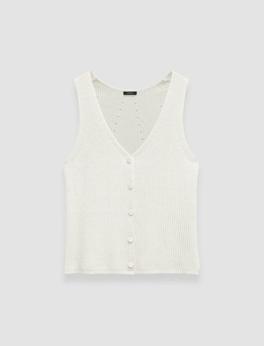 JOSEPH Fashion Women Linen Cotton Knitted Vest Ivory