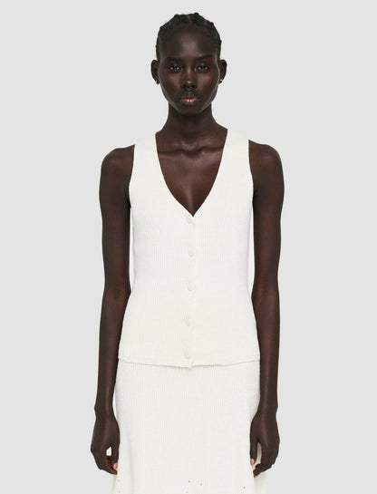 JOSEPH Fashion Women Linen Cotton Knitted Vest Ivory
