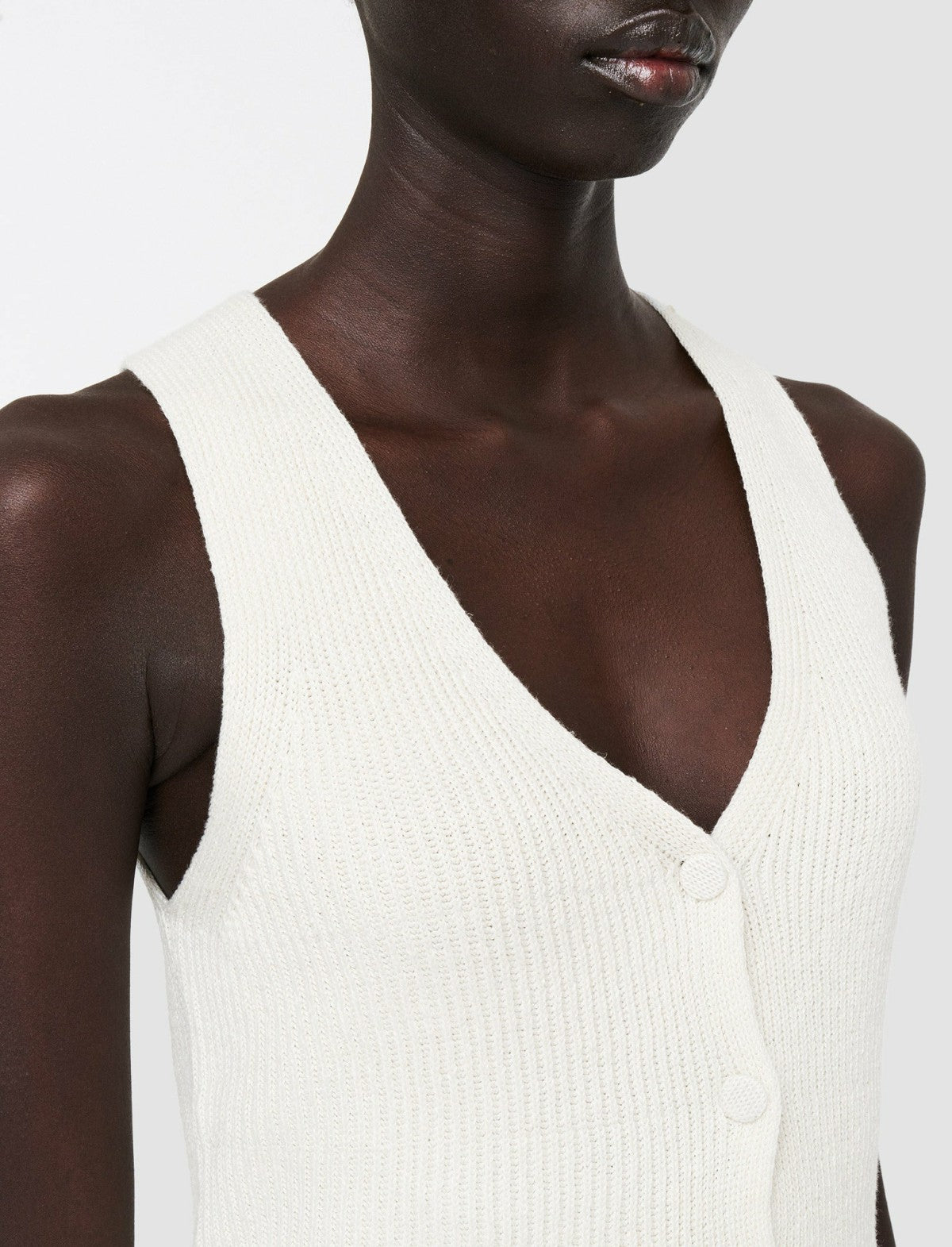 JOSEPH Fashion Women Linen Cotton Knitted Vest Ivory