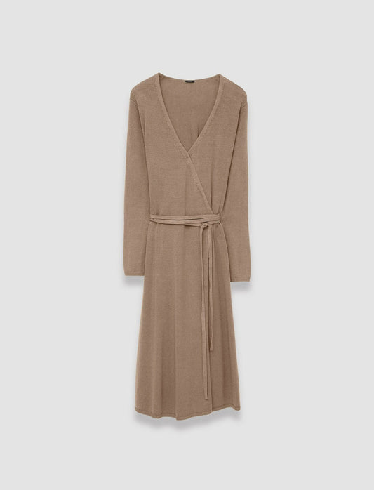 JOSEPH Fashion Women Linen Cotton Knitted Dress Frozen Mocha