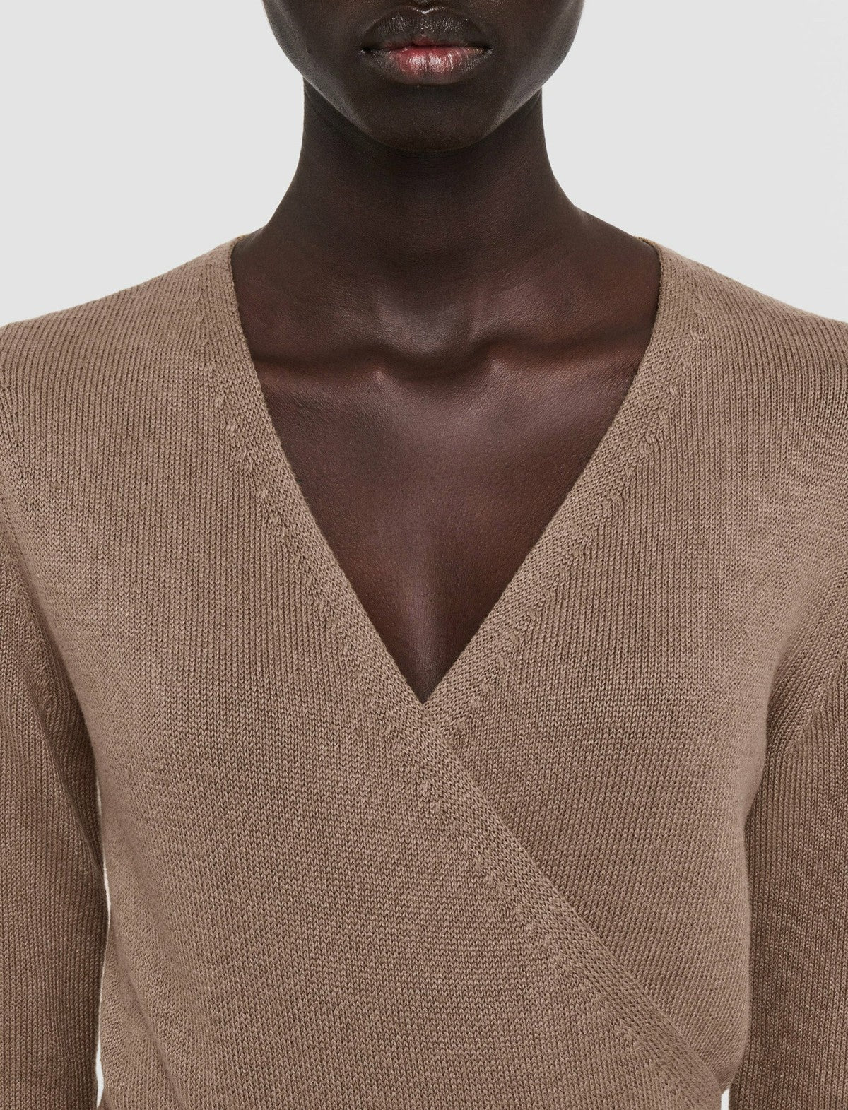 JOSEPH Fashion Women Linen Cotton Knitted Dress Frozen Mocha
