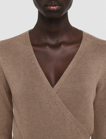 JOSEPH Fashion Women Linen Cotton Knitted Dress Frozen Mocha