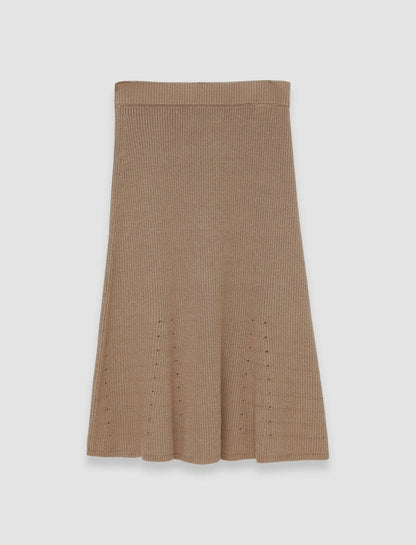JOSEPH Fashion Women Linen Cotton Knitted Skirt Frozen Mocha